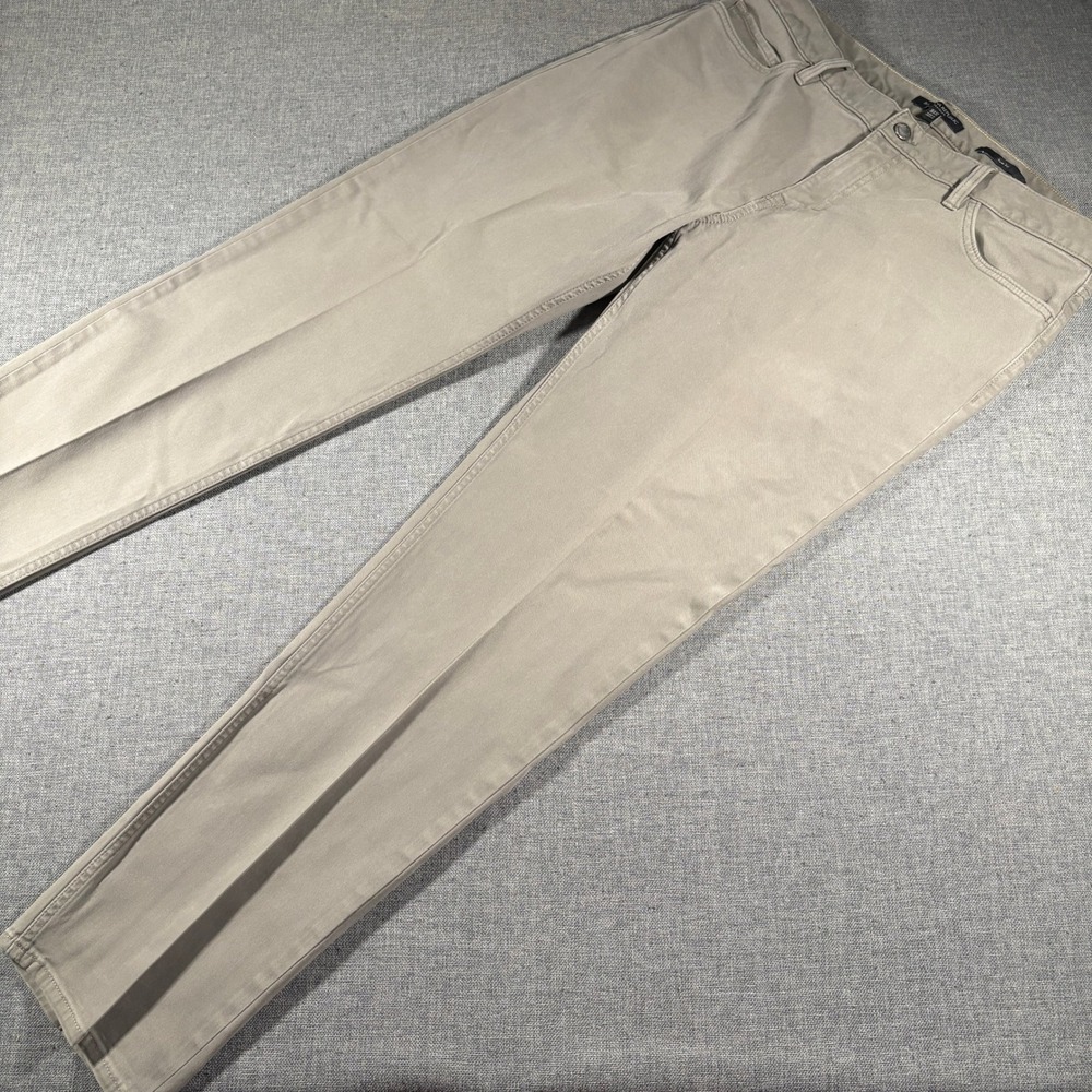Banana Republic Traveler Pants Mens 35x32 Khaki Taupe Slim Fit Chino Stretch